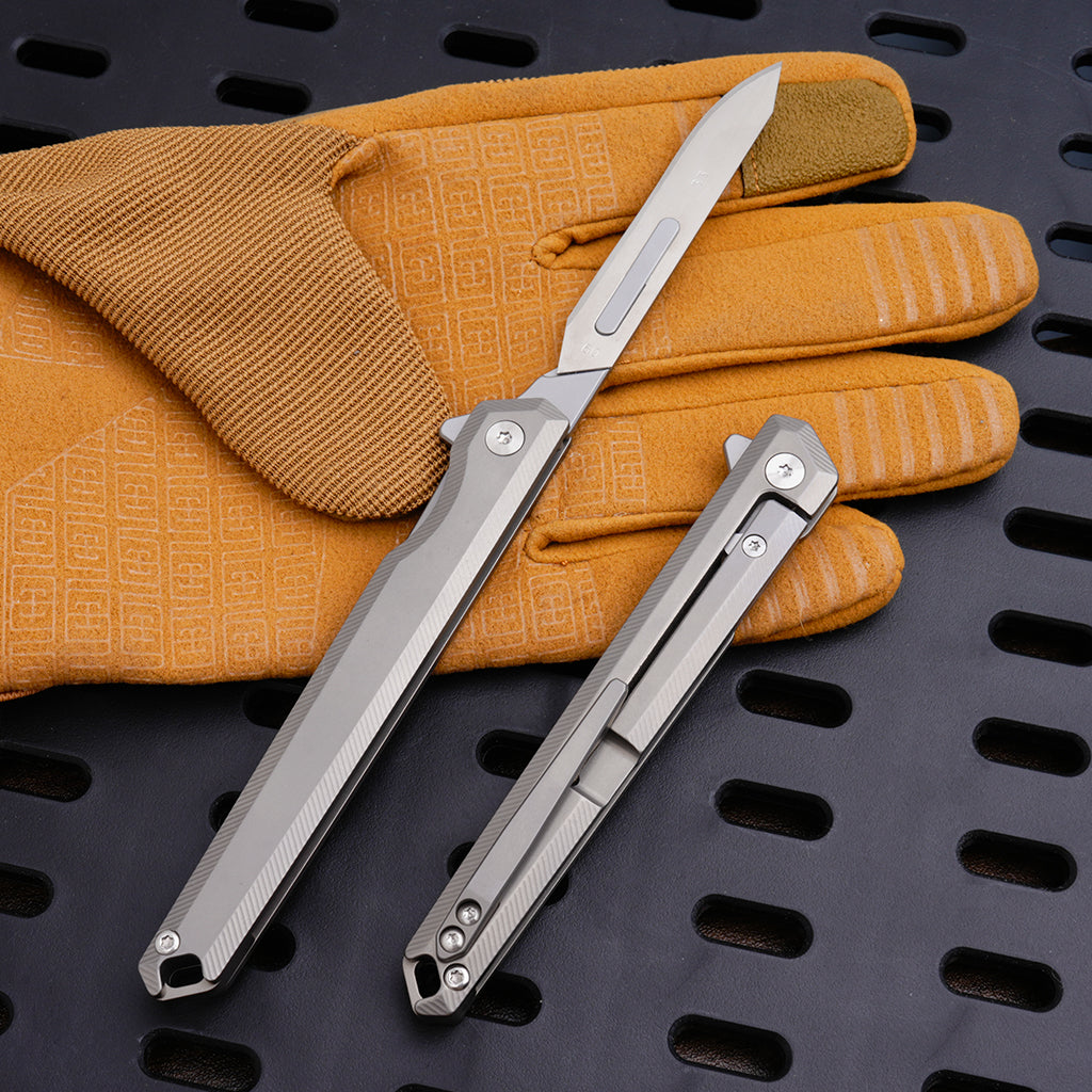 TGQ29 Titanium Stonewash Pocket Folding Cutter