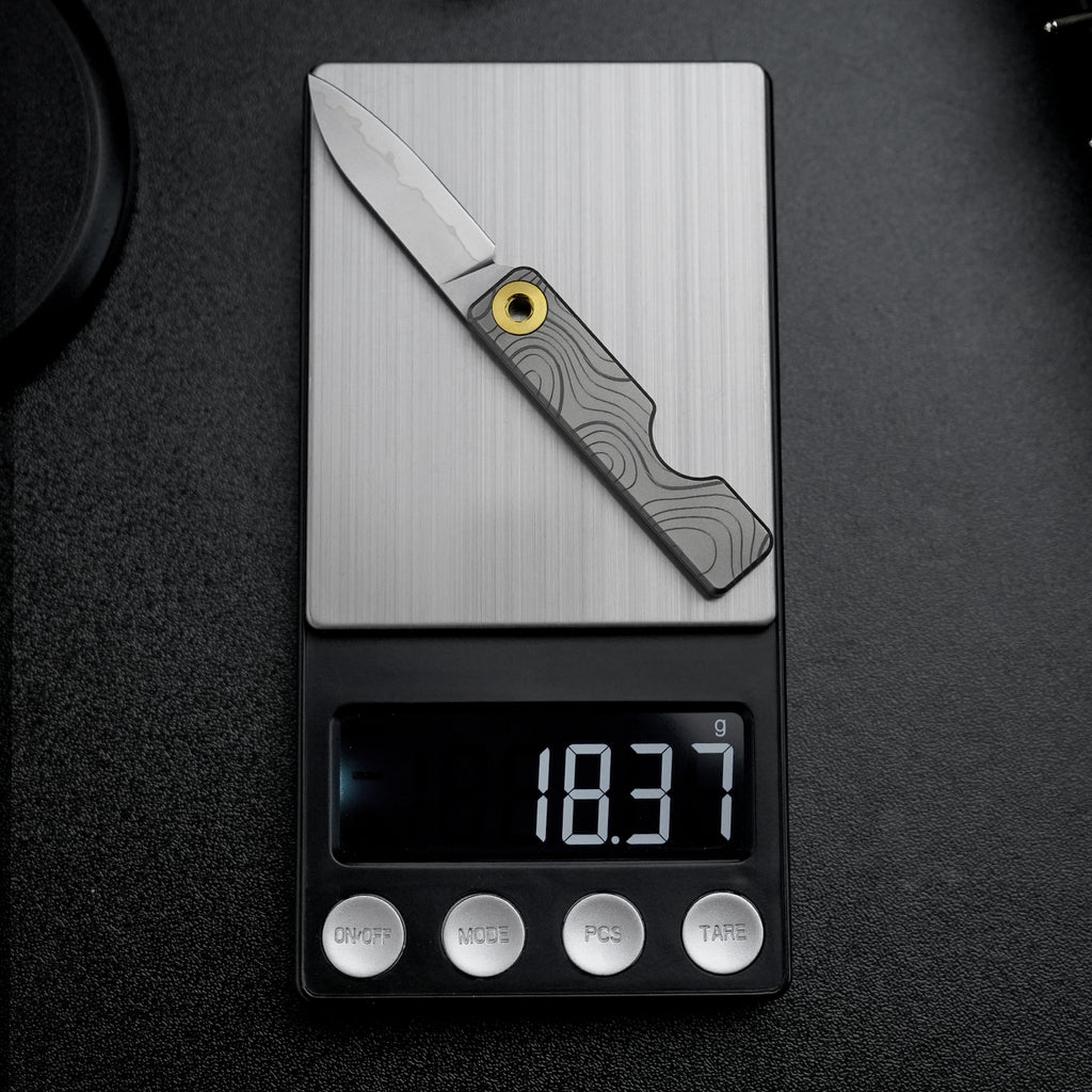 TGQ58 Grey Topo Pattern Titanium VG10 Steel Mini Folding Cutter