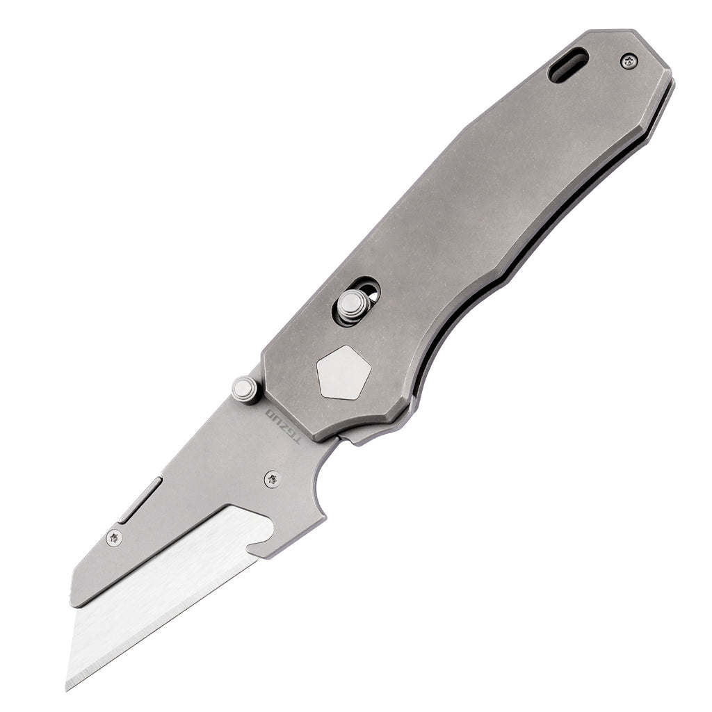 TGQ57 Swordfish Titanium Stonewash Folding Utility Cutter