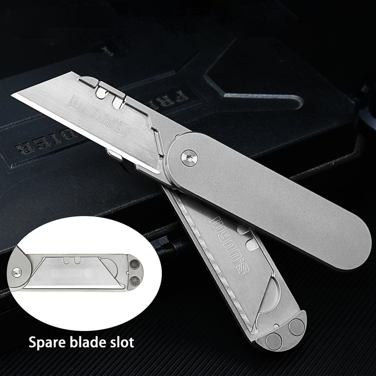 TGQ40 Titanium Stonewash Pocket Folding Utility Cutter