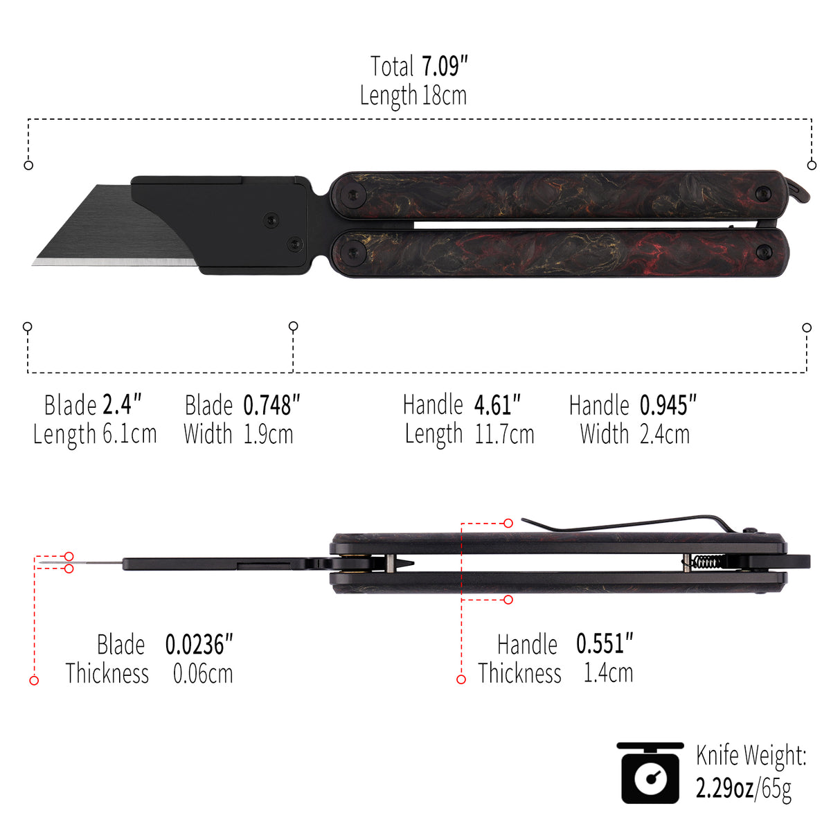 TGQ19 Pro Carbon Fiber & Titanium Multi-function Utility Cutter