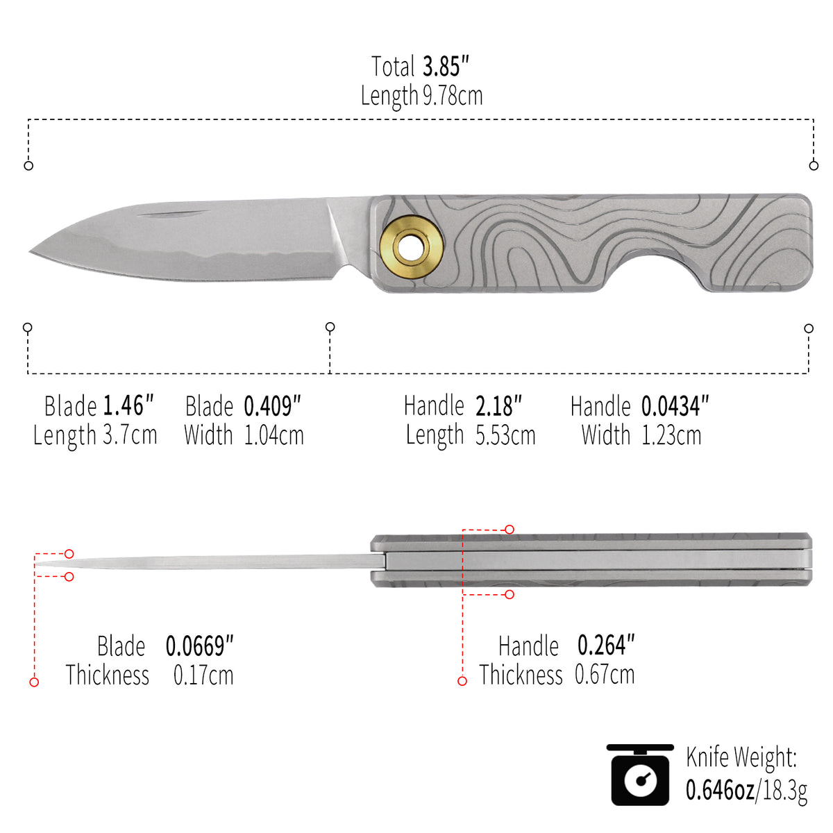 TGQ58 Grey Topo Pattern Titanium VG10 Steel Mini Folding Cutter
