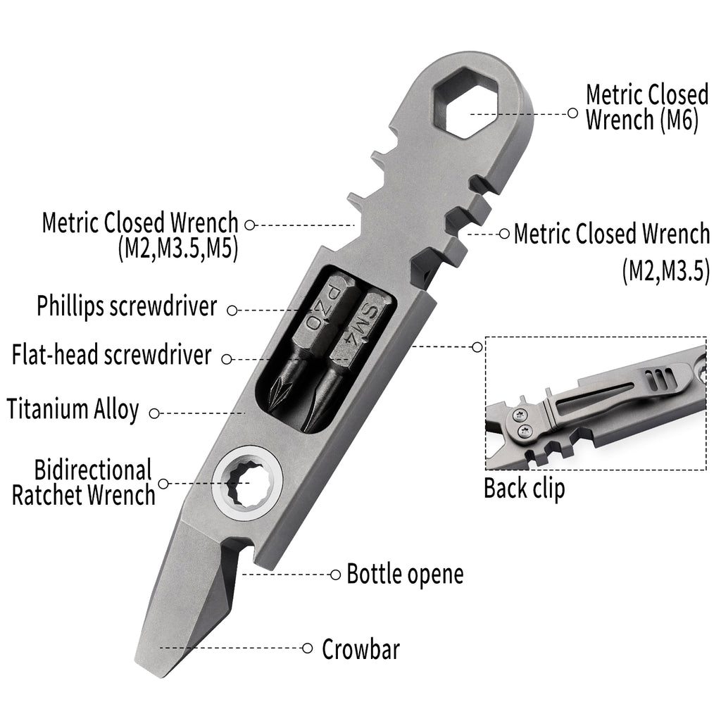 TGFC05 Titanium Alloy EDC Pry Bar Multi‑Tool