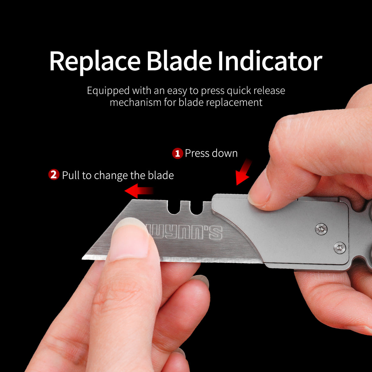 TGQ19 Titanium Stonewash Pocket Folding Utility Cutter