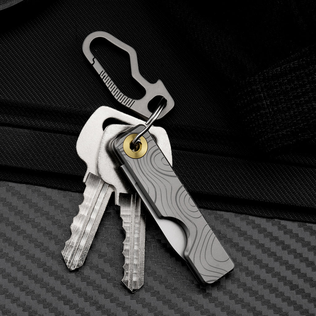 TGQ58 Grey Topo Pattern Titanium VG10 Steel Mini Folding Cutter