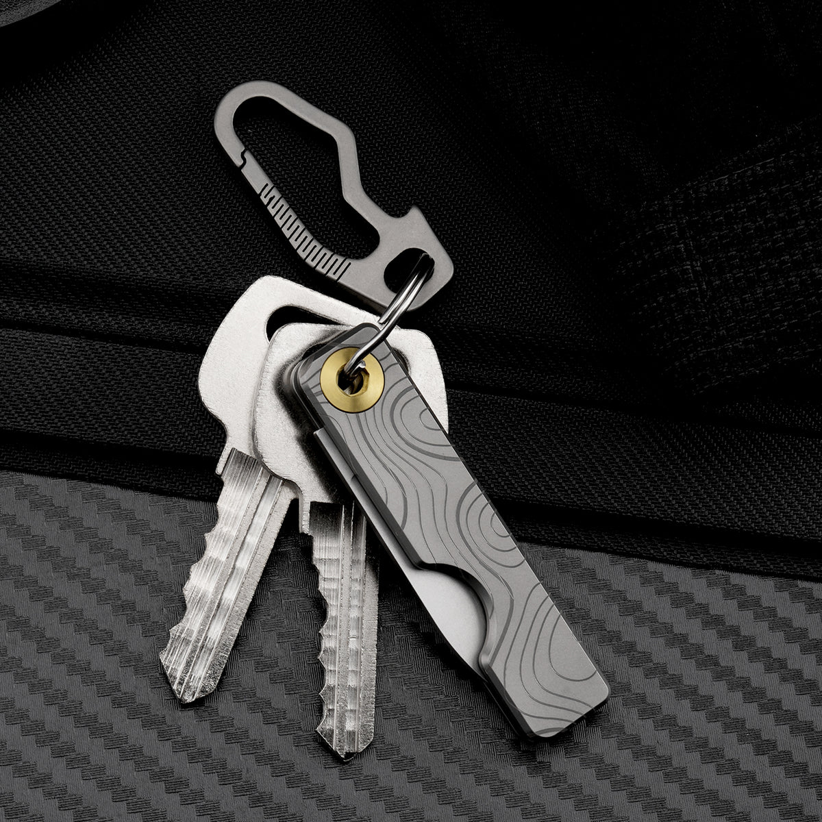 TGQ58 Grey Topo Pattern Titanium VG10 Steel Mini Folding Cutter
