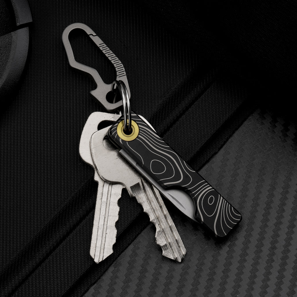 TGQ58 Topo Pattern Titanium VG10 Steel Mini Folding Cutter