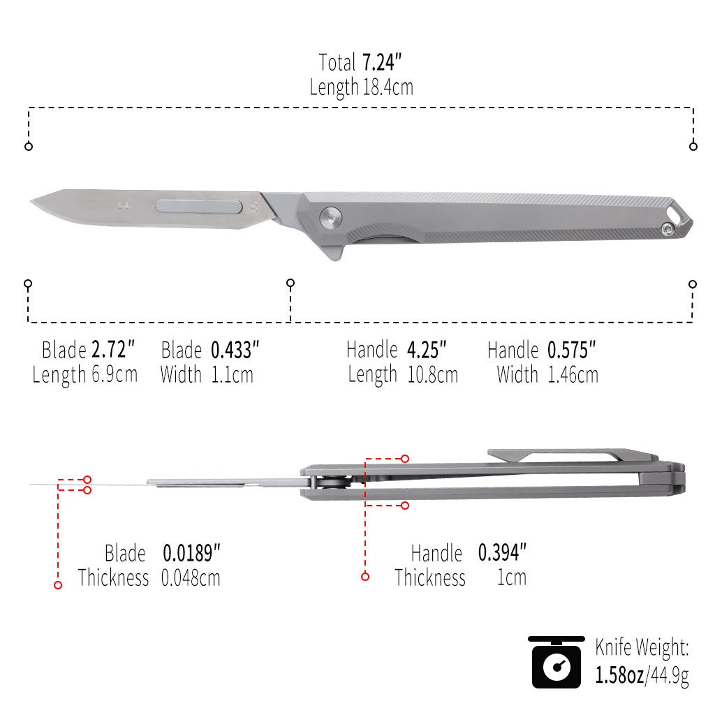 TGQ29 Titanium Stonewash Pocket Folding Cutter