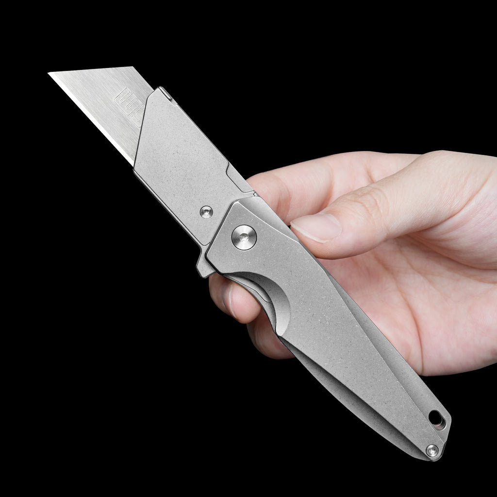 TGQ28 Titanium Stonewash Pocket Folding Utility Cutter