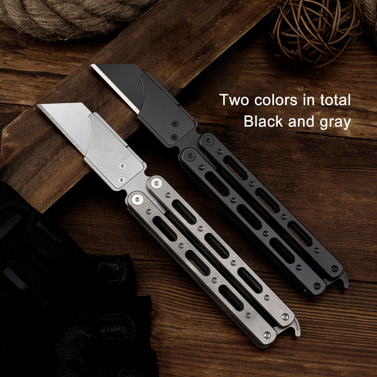 TGQ19 Titanium Stonewash Pocket Folding Utility Cutter
